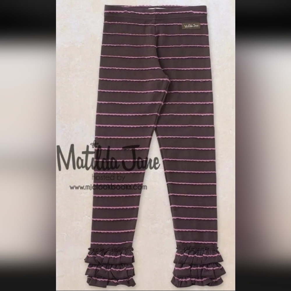 Matilda Jane Brown and Pink Ruffle Leggings